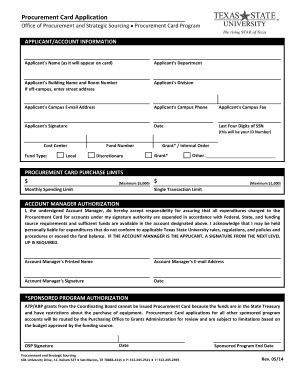 Procurement Card Application