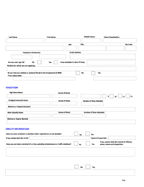 SMG Application for Employment