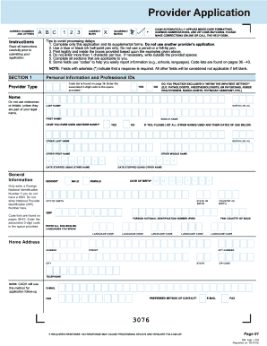 CAQH Provider Application Form