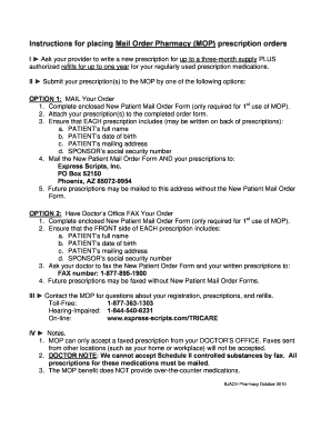 Mail Order Pharmacy Prescription Form