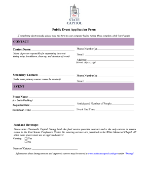 Public Event Application Form