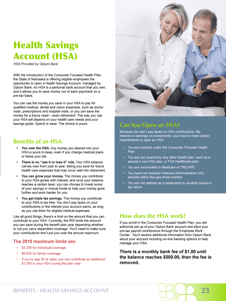 Fillable Online HSA Provided by Optum Bank Fax Email Print pdfFiller