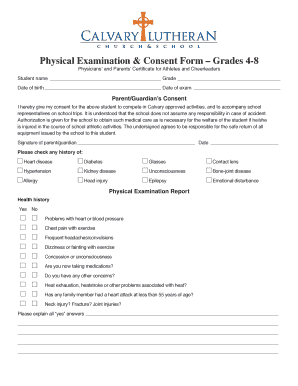 Physical Examination & Consent Form