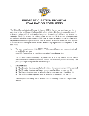 Indiana Pre-Participation Physical Evaluation Form