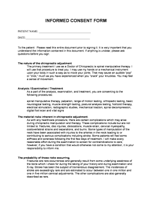 Chiropractic Informed Consent Form