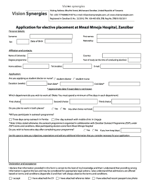 Application form Adobe Designer Template