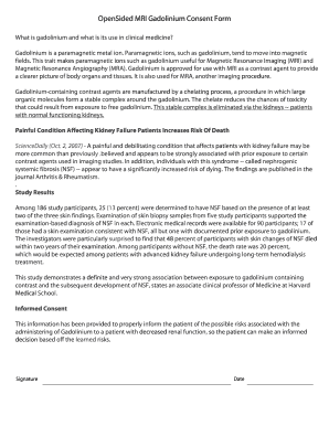 Gadolinium MRI Consent Form