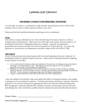 Informed Consent for Pediatric Dentistry