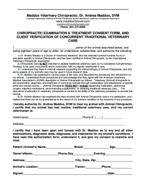 Chiropractic Examination and Treatment Consent Form