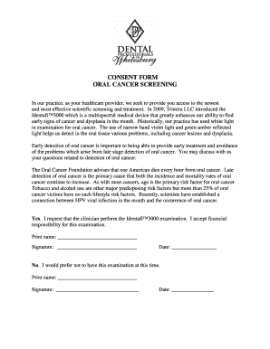 Oral Cancer Screening Consent Form
