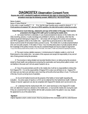 DiagnosTEX Observation Consent Form