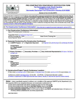 Pre-Construction Conference Certification Form