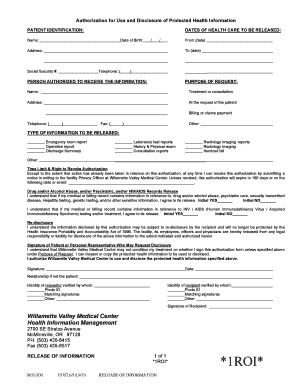 Authorization for Use and Disclosure of Protected Health Information