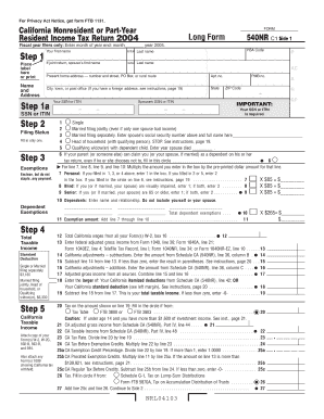 California Nonresident Income Tax Return 540NR