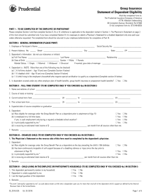 Group Insurance Dependent Eligibility Statement