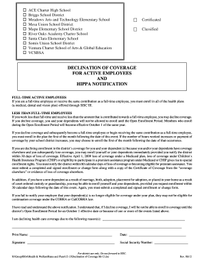 Health Coverage Declination Form