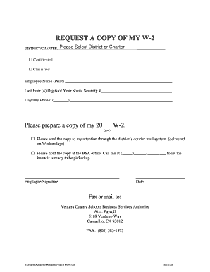 Request a Copy of My W-2 Form