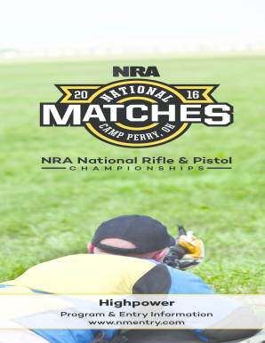 NRA National Rifle & Pistol Championship Donation Form