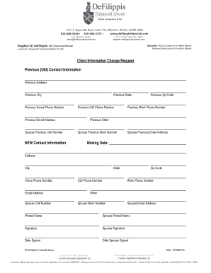 Client Information Change Request Form