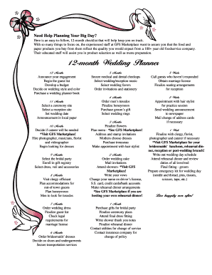 12-Month Wedding Planner Checklist