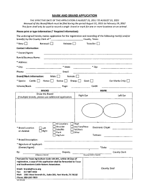 Texas Brand Mark Application