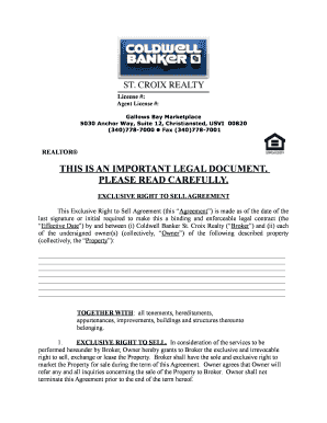 Exclusive Right to Sell Agreement