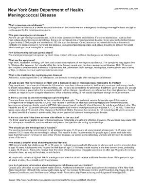 Meningococcal Vaccination Response Form