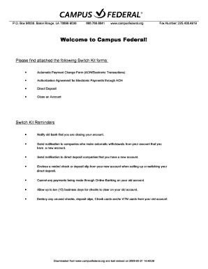 Automatic Payment Change Form (ACH/Electronic Transactions)