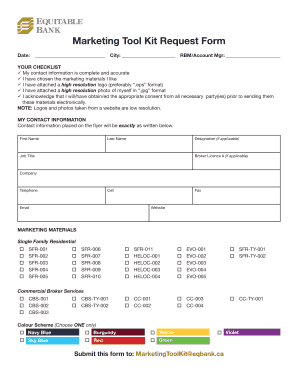 Marketing Tool Kit Request Form