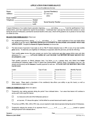 Student Loan Forbearance Application