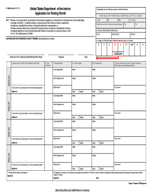 US Department of Interior Parking Permit Application