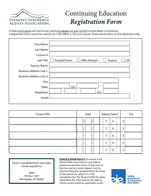Continuing Education Registration Form