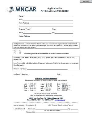 Affiliate Membership Application