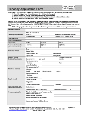 Queensland Tenancy Application Form