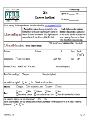 Oregon Employee Enrollment Form