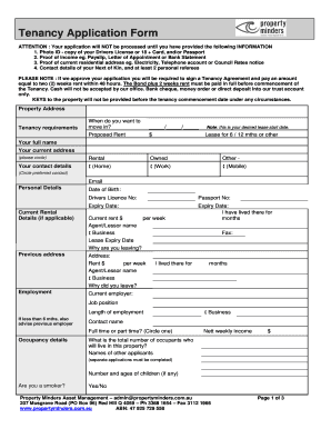 Tenancy Application Form