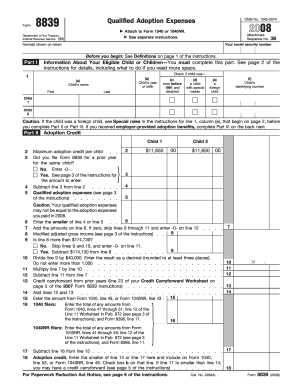 Form 8839 Adoption Credit and Exclusion