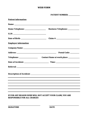 WSIB Accident Claim Form