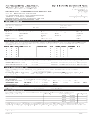 2016 Benefits Enrollment Form