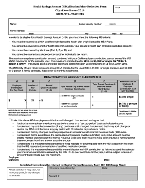 Health Savings Account Election Form
