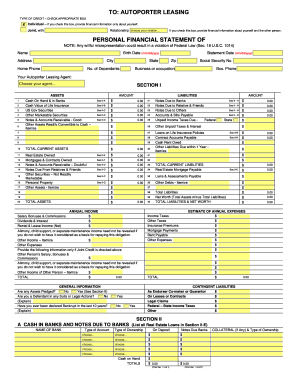Personal Financial Statement