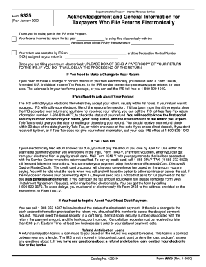 IRS Form 9325 Acknowledgement