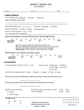Hip Survey Form