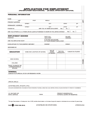 Employment Application Form
