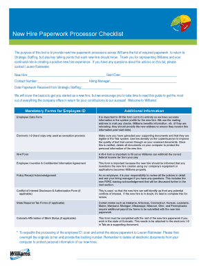New Hire Paperwork Checklist