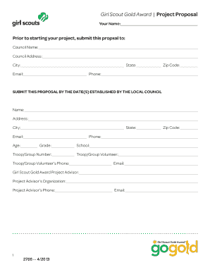 Girl Scout Gold Award Project Proposal