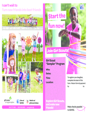 Girl Scouts Sampler Program Registration Form