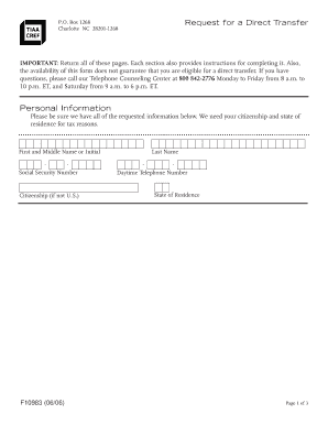 Request for a Direct Transfer Form