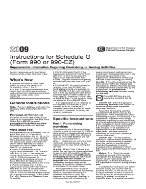 Instructions for Schedule G (Form 990 or 990-EZ)