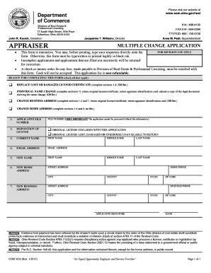 Ohio Appraiser Multiple Change Application